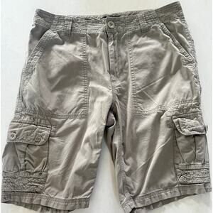 Calvin Klein Mens‎ Cargo Shorts Size 32 Y2K Tan 100% Cotton Casual Dadcore